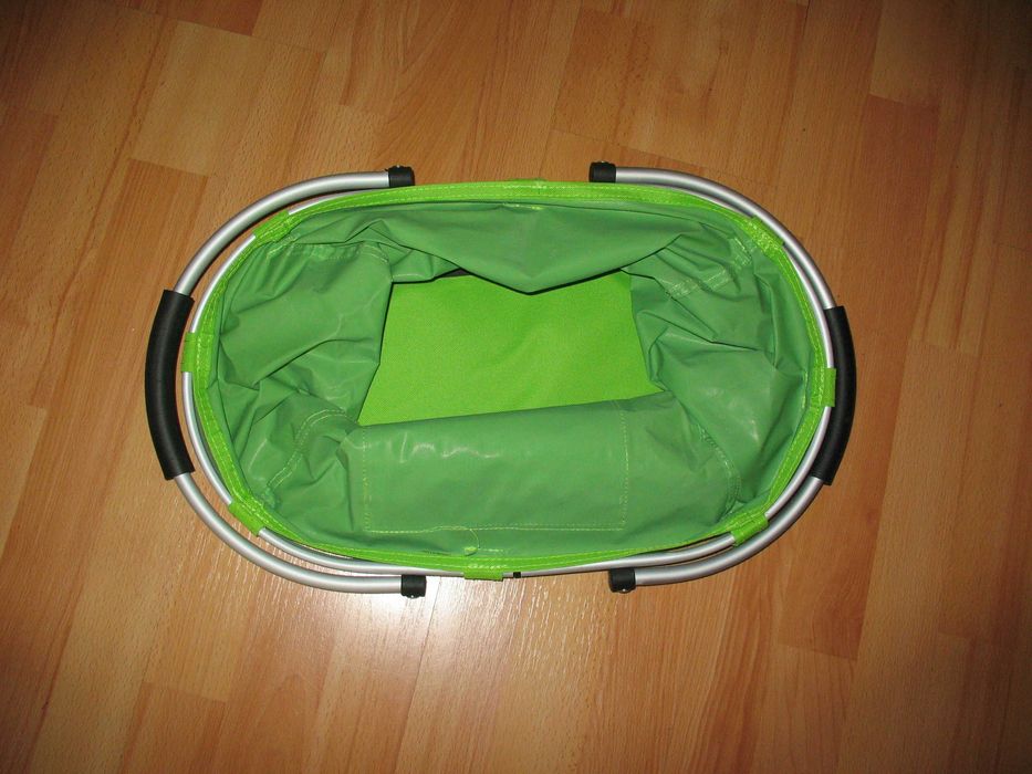 Kosz piknikowy, zakupowy, zielony