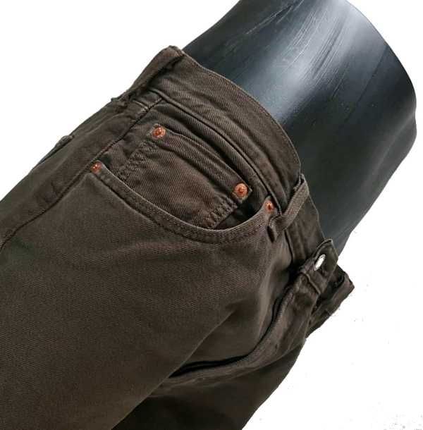 Brązowe męskie jeansy Levi's 501 oryg. skrócone nogawki Levis -W34/L30