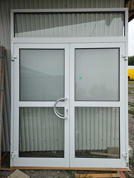 DRZWI Zewnętrzne/Wewnętrzne Aluminiowe Dwuskrzydłowe 195x264cm Dymoszczelne