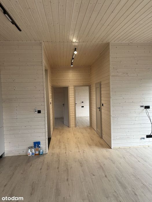 Nowoczesny dom 65m2 działka 1000m nad jeziorem przy lesie, kominek