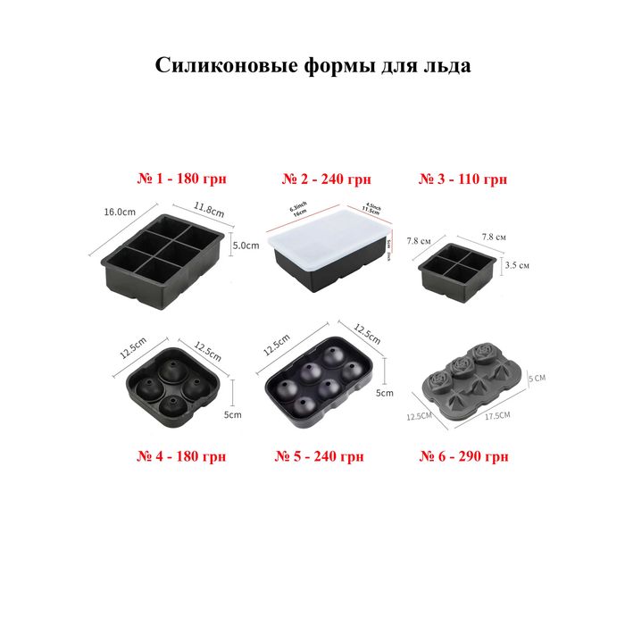 Лоток форма для крупного круглого льда лёдница ледница для льоду