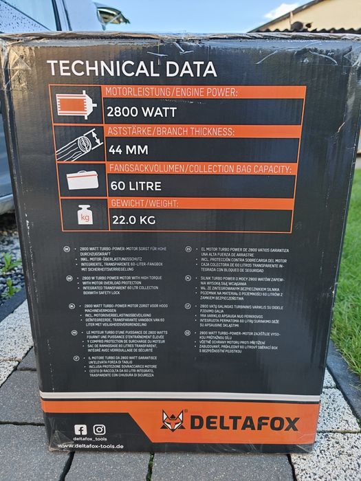 Rozdrabniacz do gałęzi 2800W Deltafox