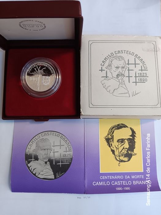 Moeda prata prof de 100 esc. De 1990
