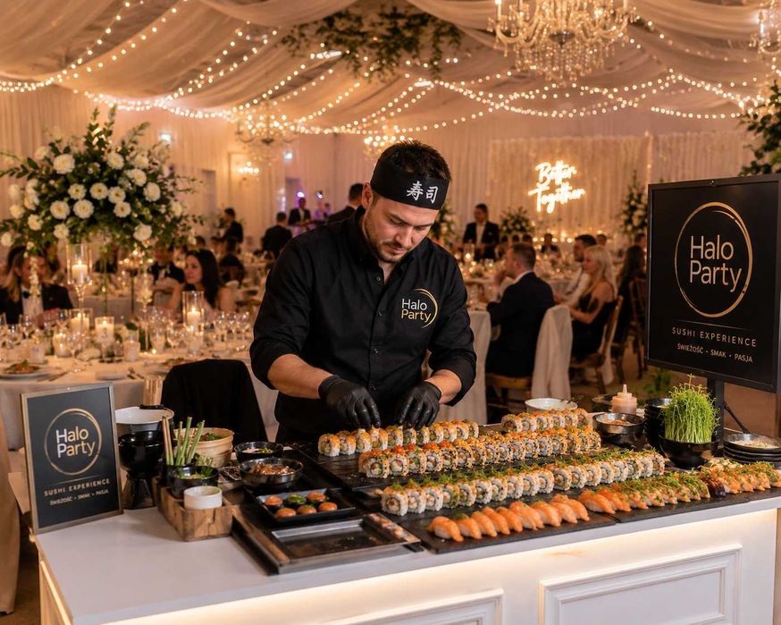 Sushi catering live cooking japoński stół
