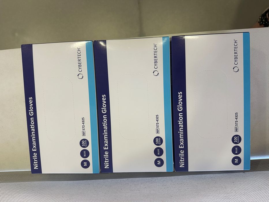 3 Caixas de Luvas de Nitrilo Azuis M