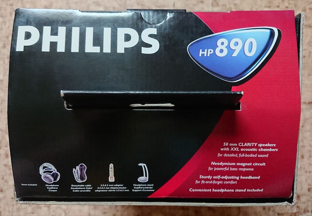 Коробка от винтажных hi-end наушников Philips HP 890