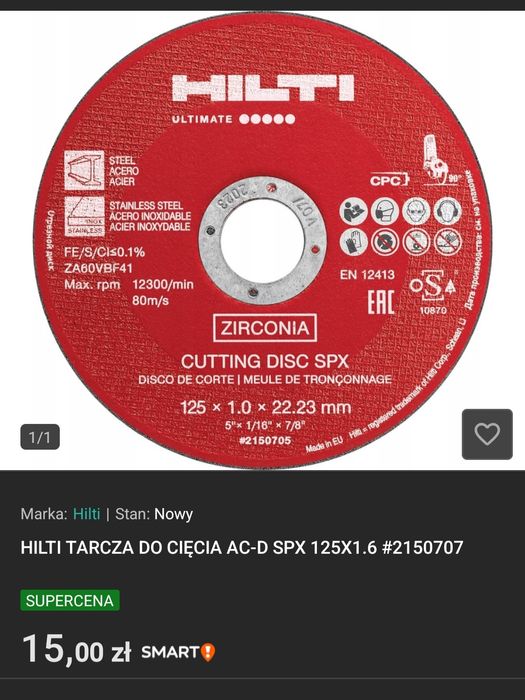 Tarcza do cięcia hilti AC-D SPX 125X1.6