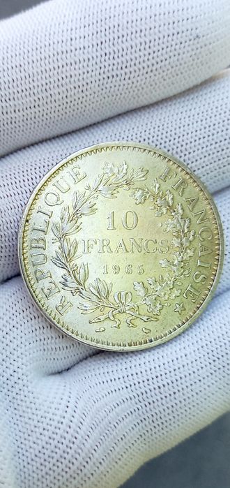 Срібна монета 10 франків 1965 Франція