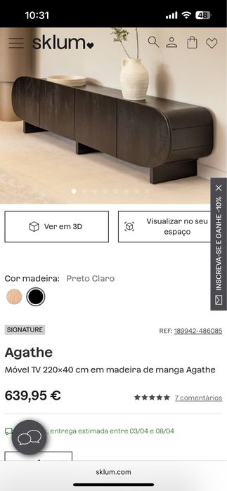 Movel tv sklum preto