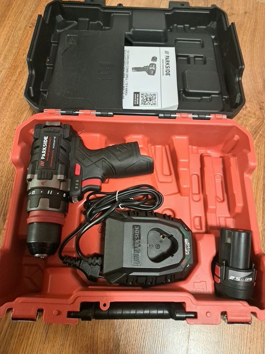 Wkrętarko-wiertarka udarowa 12v parkside performance z aku I ładowarką