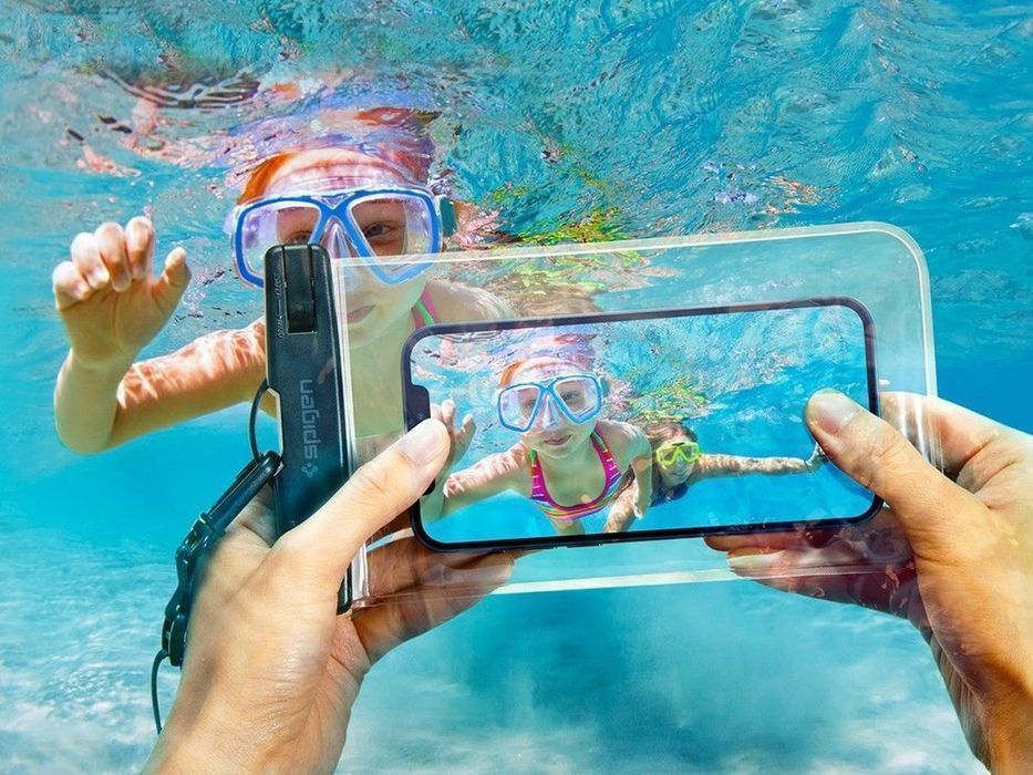 Uniwersalne etui wodoodporne x2 na telefon 6.8 Spigen A601 IPX8 Czarne