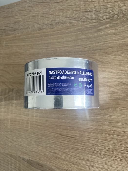 Rolo Fita Cola Alumínio Adesivo Cinta 48 mm 5 m
