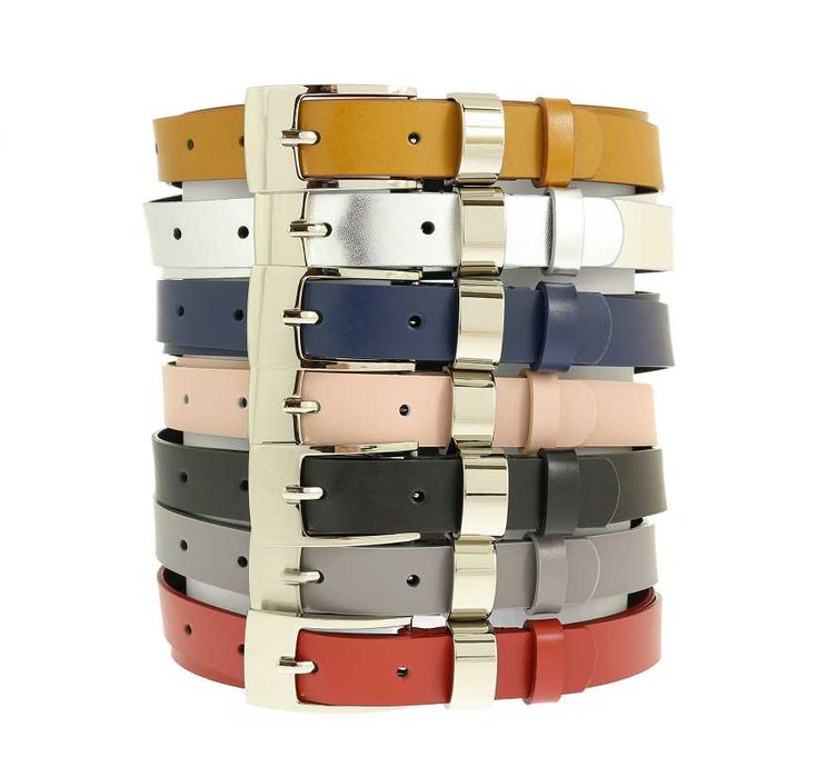 Szeroki skórzany pasek damski do spodni sukienki czerwony skóra 100%