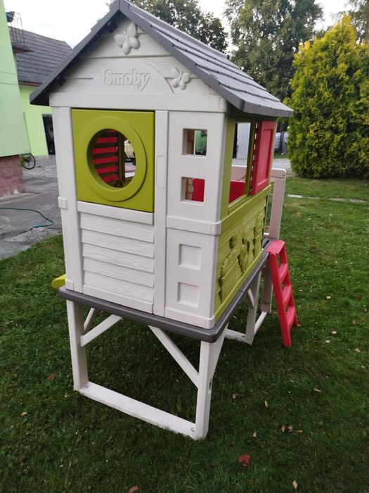 Smoby Domek na palach ze zjeżdżalnią - duży plac zabaw, komplet