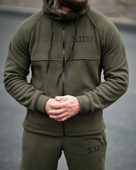 Флісовий костюм 5.11 олива кофта та штани олива комплект на зиму