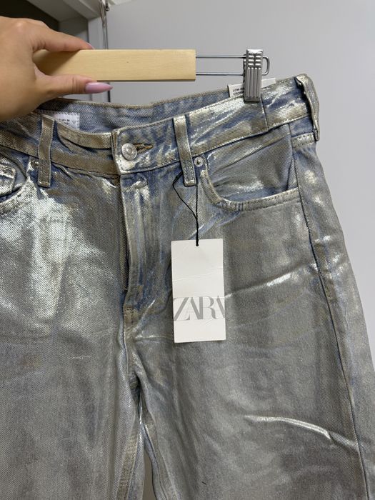 Новенькі джинси металік Zara з напиленням