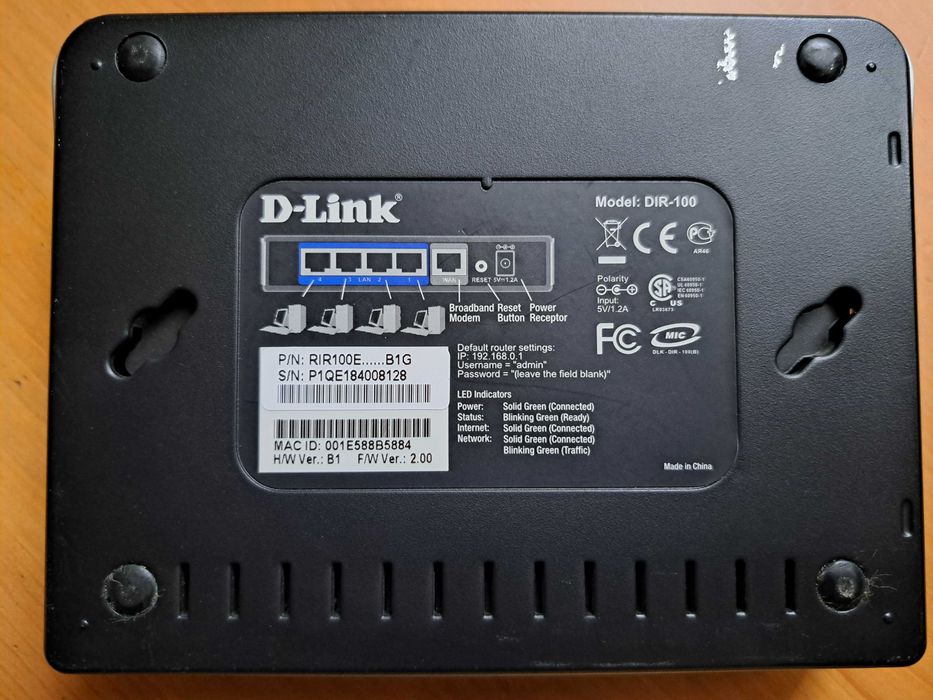 D-link router szerokopasmowy DIR-100