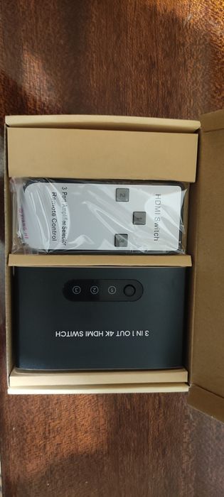 VWRHar HDMI Switch 3 IN 1 OUT Алюмінієвий розгалужувач HDMI з дистанці