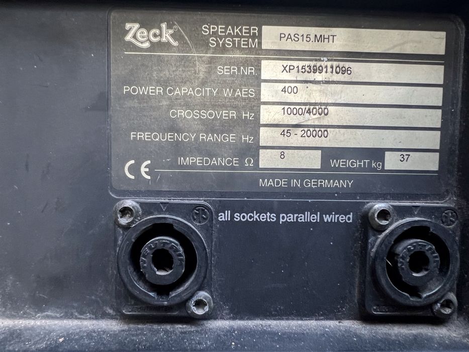 Kolumny Zeck PAS 15 MHT