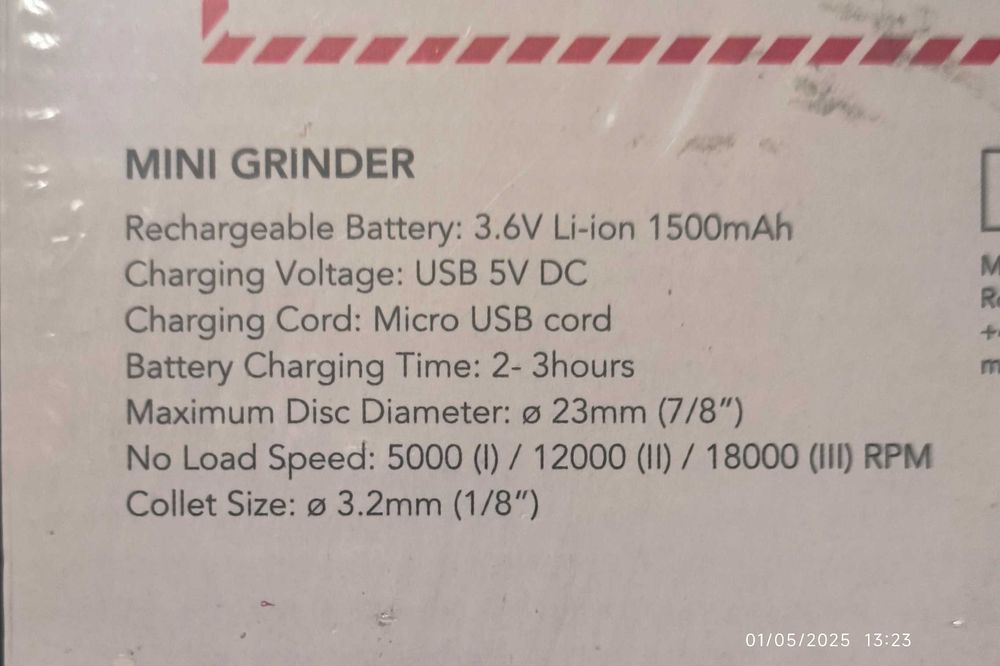 Mini moedor elétrico sem fios 3,6 V recarregável usb, 3 vel,  72 peças