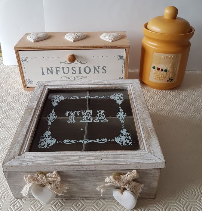 conjunto caixas de chá