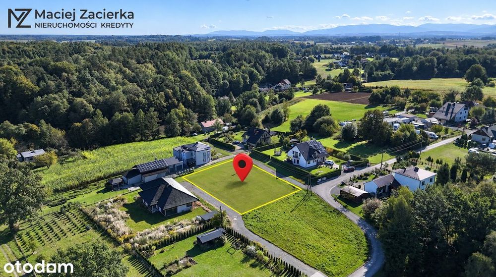 Działka budowlana 1310 m² | Kończyce Małe | kształt prostokąta | media