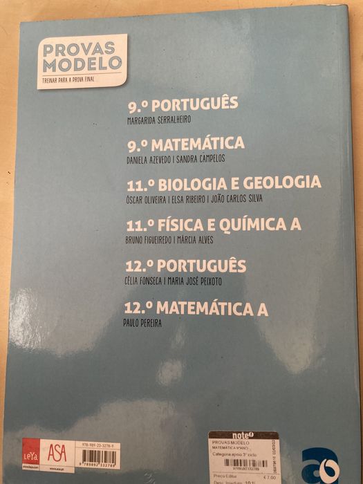 Livro de exame matemática 9° ano, ASA/leya