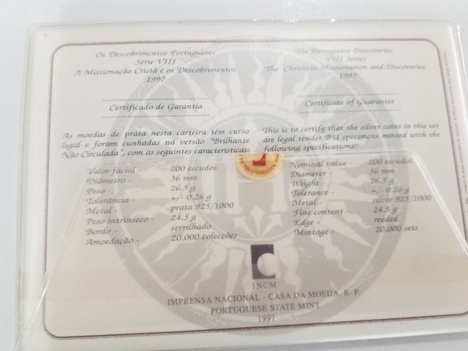 Moedas antigas portuguesas em prata.