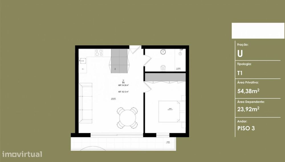 Venda de Apartamento T1 em fase de construção, Vila do Conde