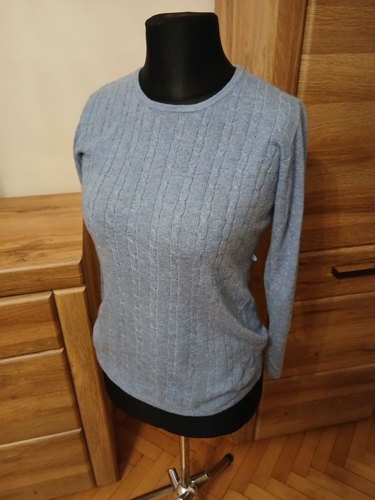 Sweter błękitny z dodatkiem wełny  H&M rozmiar S
