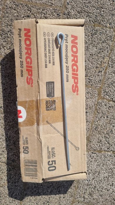 Pręty mocujące Norgips 250 mm – 24 szt. nowe, do sufitów GK