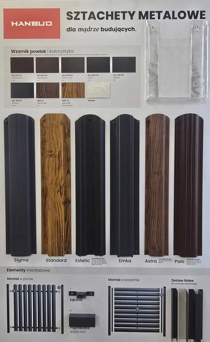 Sztachety metalowe ogrodzeniowe