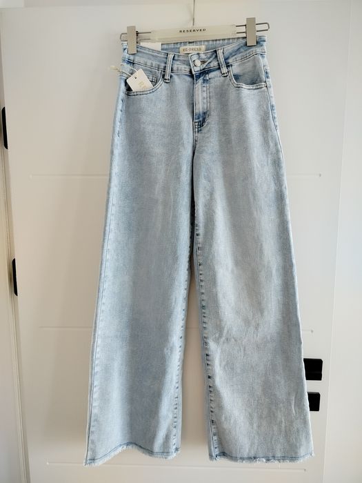 Re-dress miękkie wide leg spodnie jeans r. S, szerokie modne nogawki