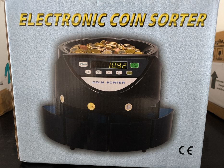 Maquina de contar e separar moedas