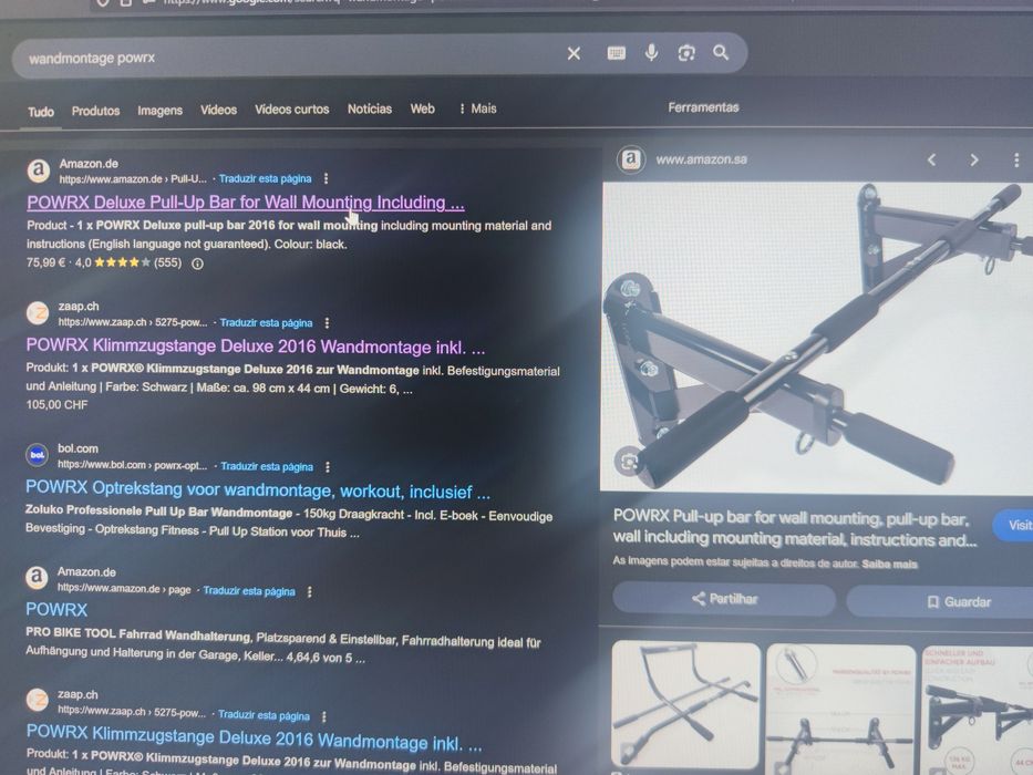 Barra exercício parede