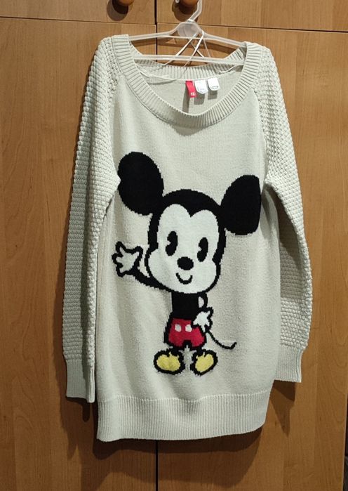 H&M Myszka Mickey Sweter dłuższy tunika Disney r.38
