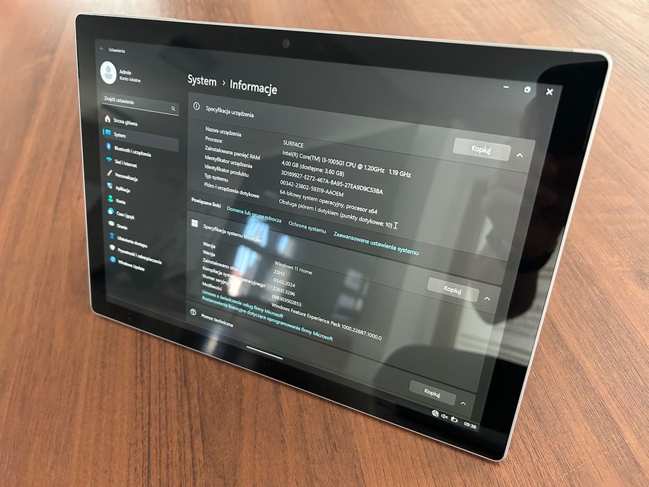 Microsoft surface 7 PRO 1866 i3 4Gb ram, 128 Gb WIN 11 Gorzów