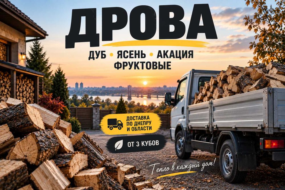 Дрова дуб ясень акация фруктовые | Колотые дрова для дома Днепр