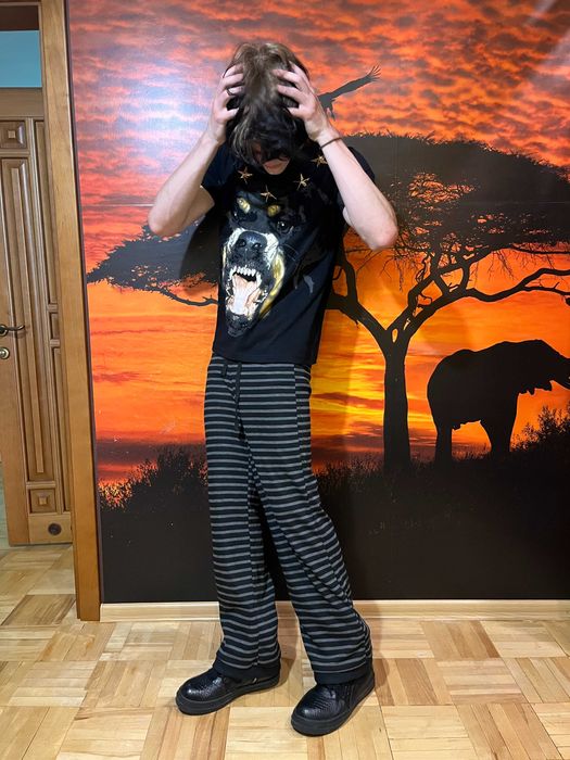 Striped Pants Black/Grey | Штаны на резинке в черно-серую полоску