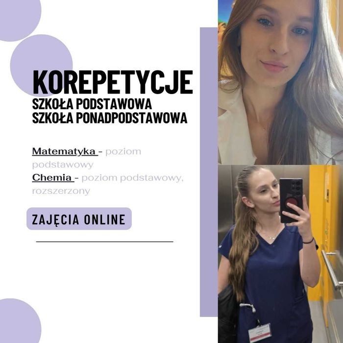 Korepetycje Matematyka | Chemia | Indywidualne podejście | Online