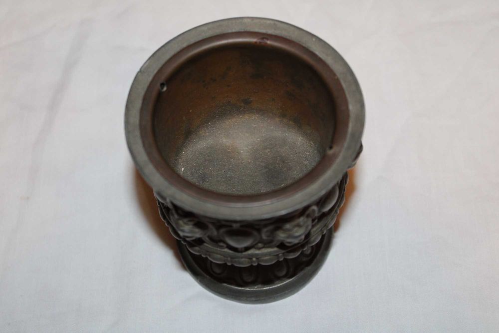 Taça de cerimónia Igreja, em estanho e copo interior bronze, secXVlll