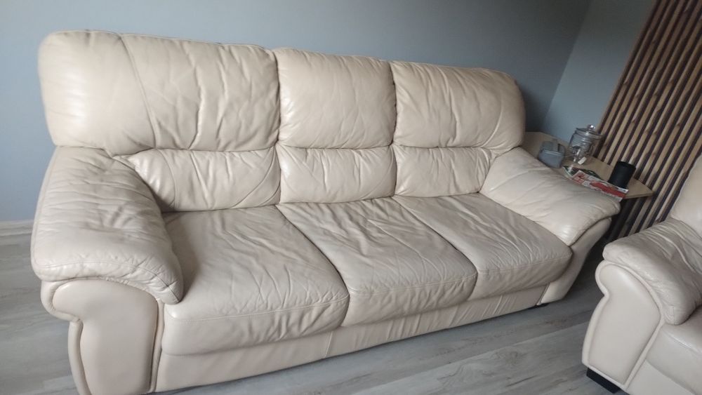 Sofa + fotel skórzany