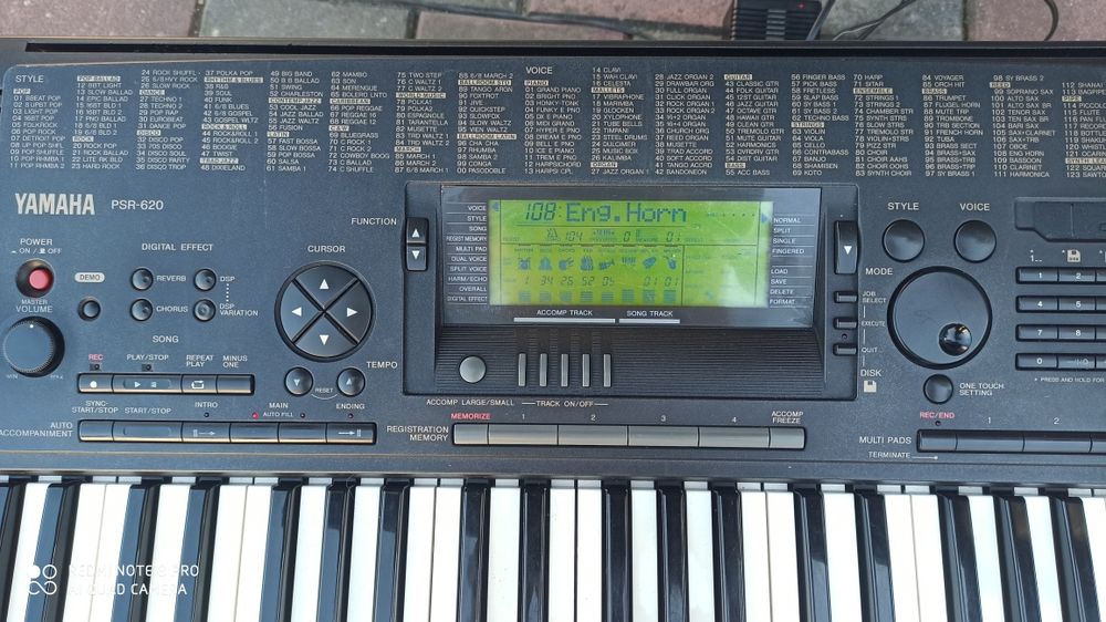 Yamaha PSR -620 keyboard, klawisze