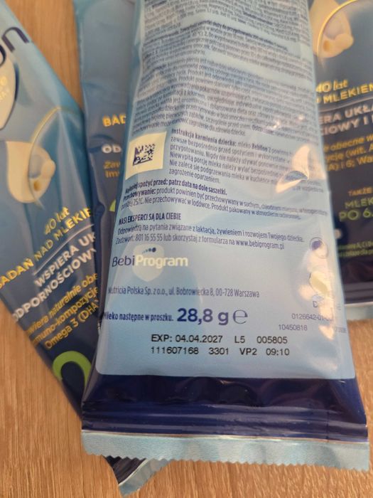 20 saszetek Bebilon Advance 2