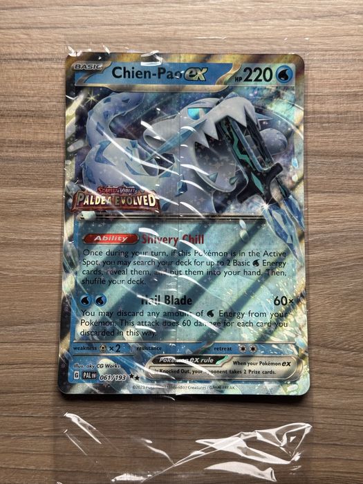 Oryginalna karta Pokémon JUMBO chien-pao ex 061 scarlet violet paldea evolved