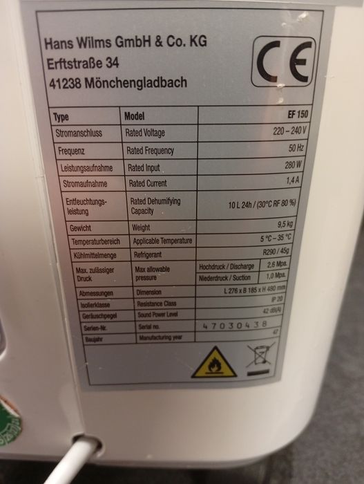 Осушувач повітря на 10л.