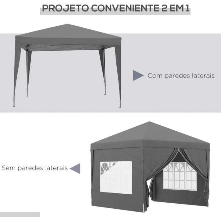 Tendas pop up dobráveis 3x3 com ou sem laterais.  +Tamanhos. Feiras.