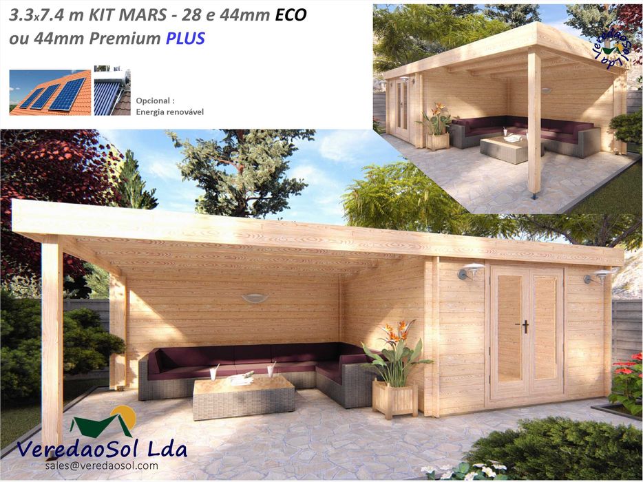 Casa Madeira MARS-Eric 25m² - 28/44mm  c. soalho 19mm - Terraço 12.4m²