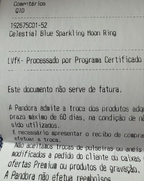 Anel blue sparkling moon pandora