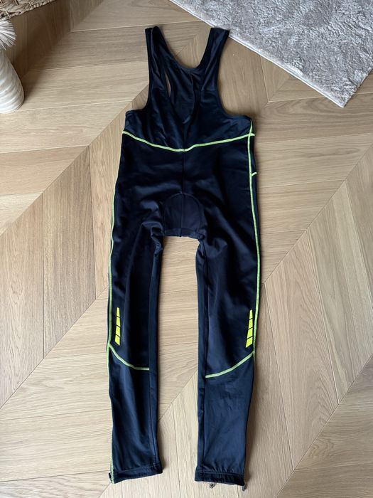 Spodnie z szelkami na rower Crivit LIDL rozmiar L z wkładką czarne
